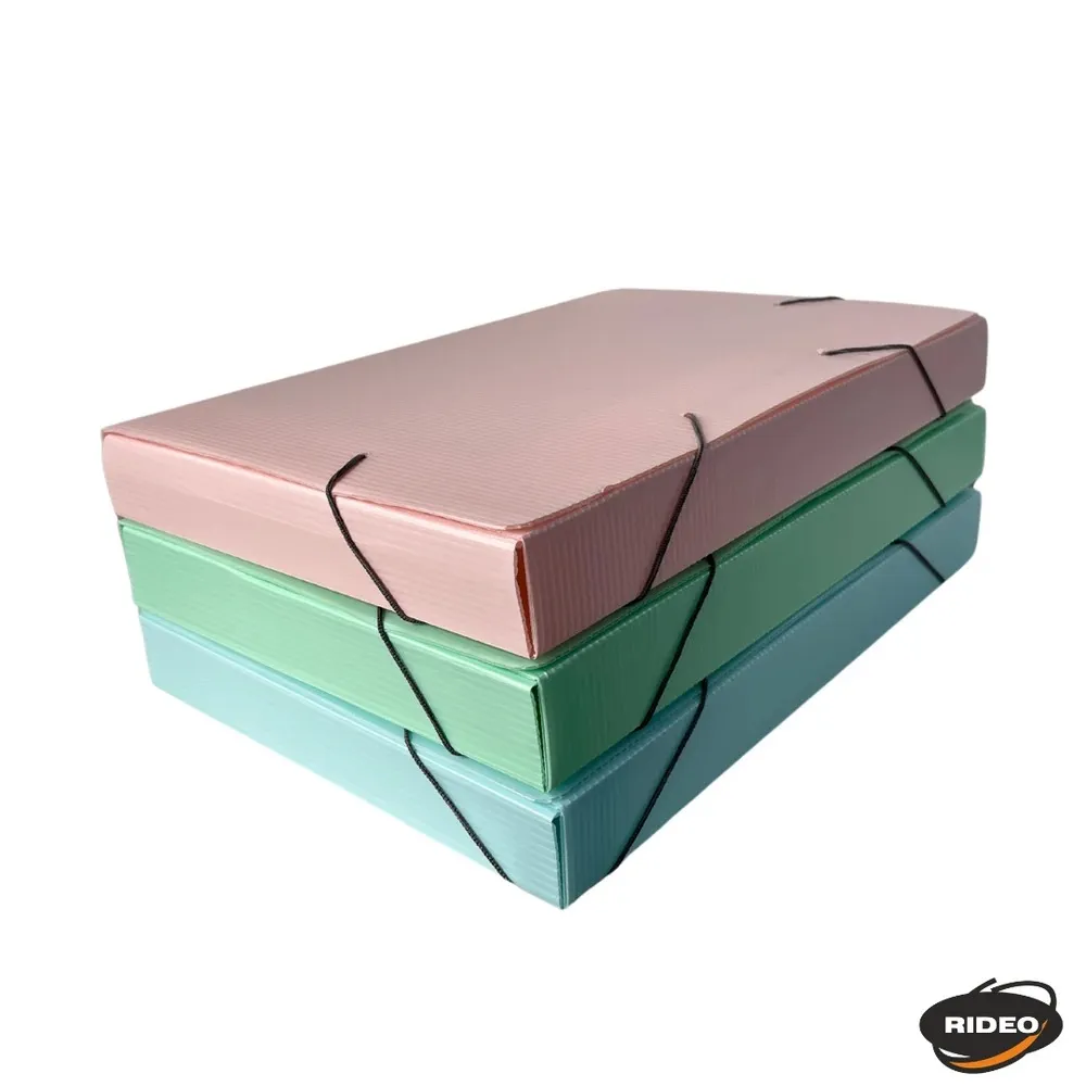 CAJA CON ELASTICO 4 CM PASTEL