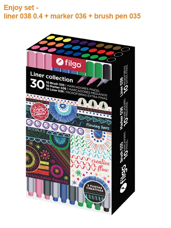 ENJOY SET FILGO LINER COLLECTION 038 + MARKER 036 + BRUSH PE