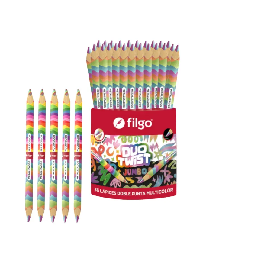 LAPIZ FILGO JUMBO TWIST MINA 5MM MULTIC TUBO X36