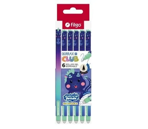 BOLIGRAFO BORRABLE FILGO BORRAX AZUL SE DRAGON CJ X6
