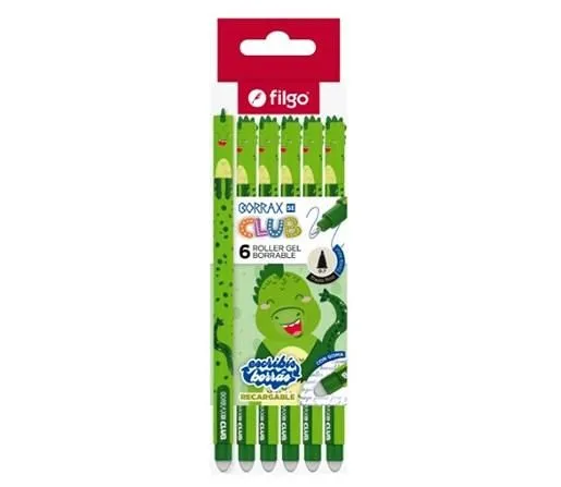 BOLIGRAFO BORRABLE FILGO BORRAX AZUL SE DINO CJ X6