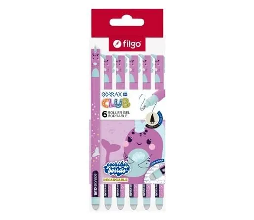 BOLIGRAFO BORRABLE FILGO BORRAX AZUL SE SIRENA CJ X6