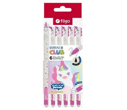 BOLIGRAFO BORRABLE FILGO BORRAX SE UNICORNIO CJ X6
