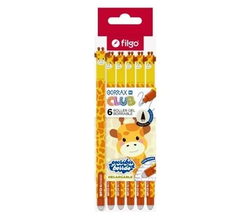 BOLIGRAFO BORRABLE FILGO BORRAX AZUL SE JIRAFA CJ X6