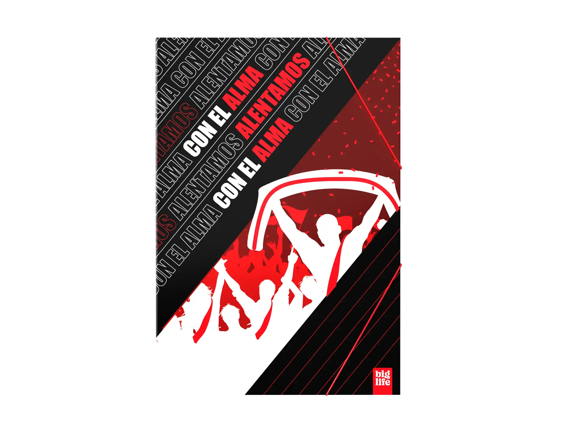 CARPETA PPR 3 SOL C/ELAST FUTBOL ROJO