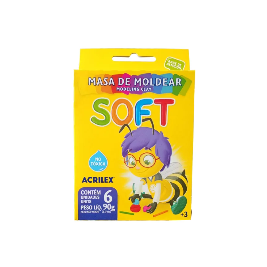 PLASTILINA DE MODELAR SOFT X 6 ACRILEX