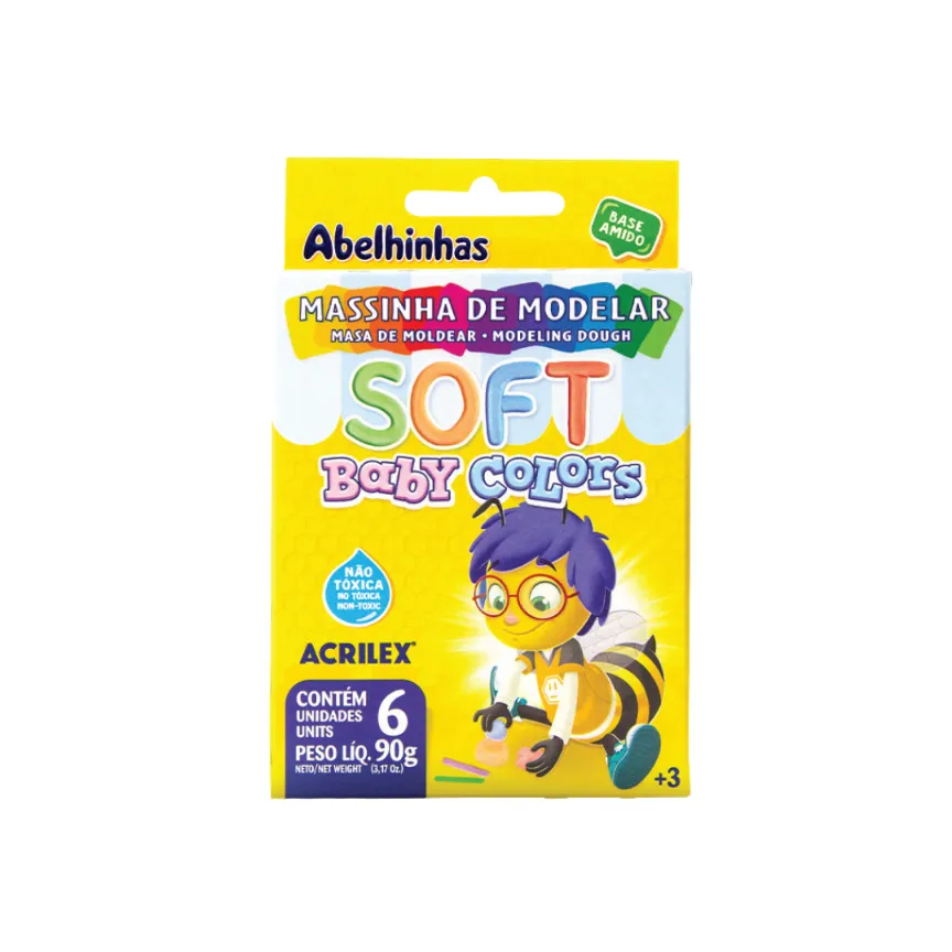 PLASTILINA DE MODELAR SOFT X 6 PASTEL ACRILEX