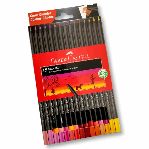LAPIZ FABER SUPERSOFT X 15 C.CALIDOS