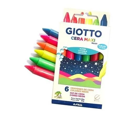 CRAYON DE CERA GIOTTO MAXI NEON CJ X6