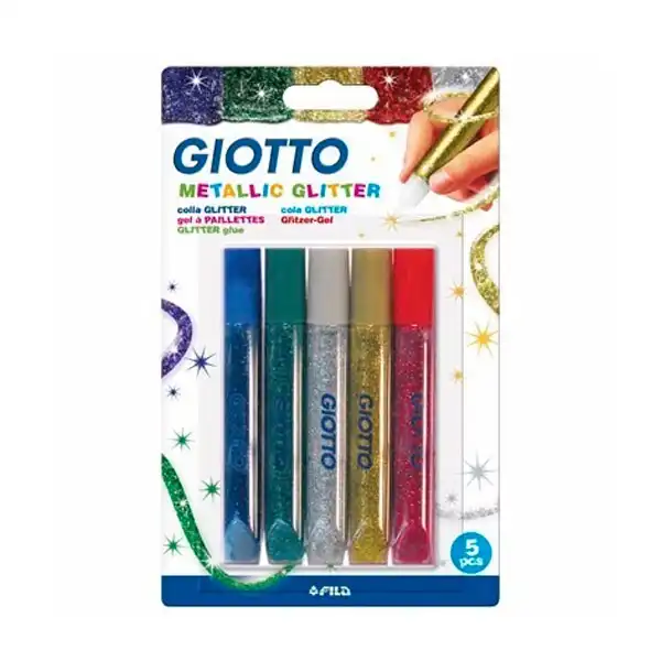ADHESIVO GIOTTO GLITTER METALIC 10.5ML X 5 UNID