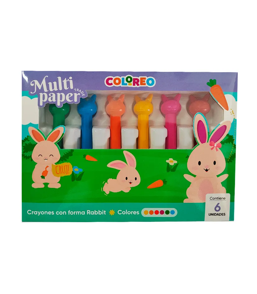 CRAYONES CON FORMA RABBIT 6U