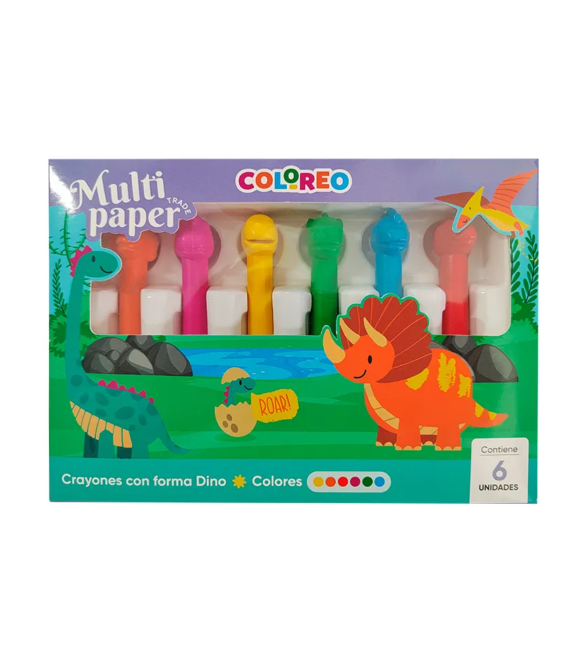CRAYONES CON FORMA DINO 6U