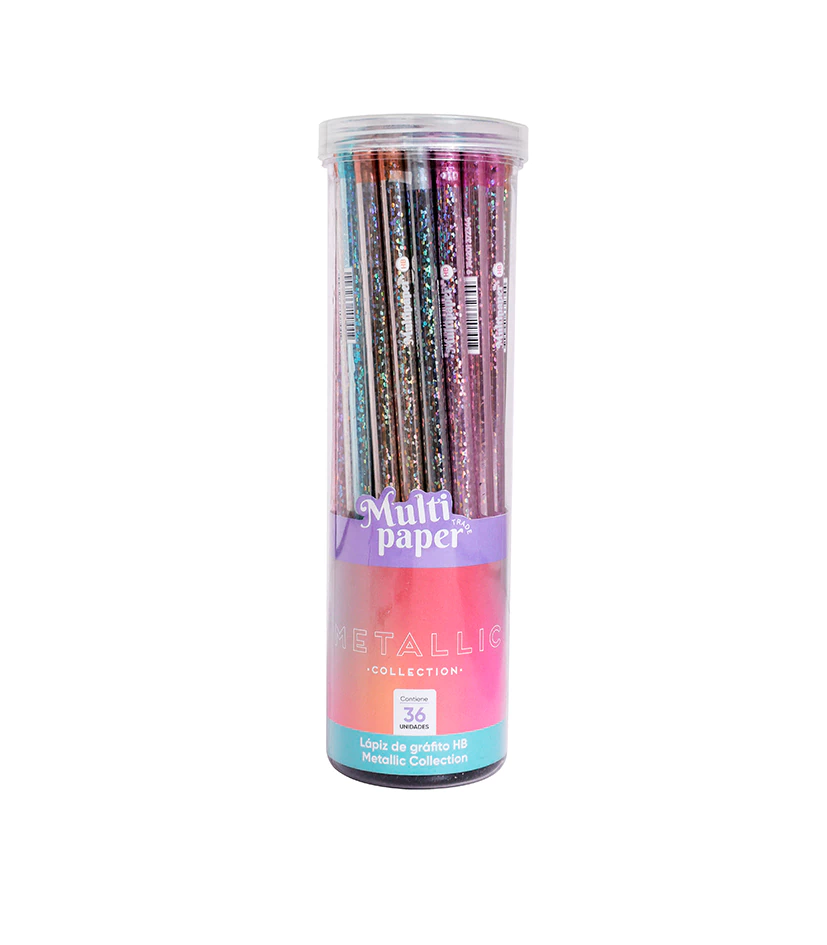 LAPIZ GRAFITO MULTIPAPER METALIC TUBO X 36